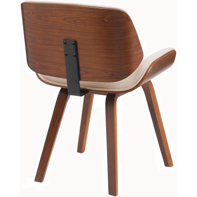 Silla de visita Beverley en tela nogal/crema