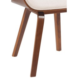 Silla de visita Beverley en tela nogal/crema