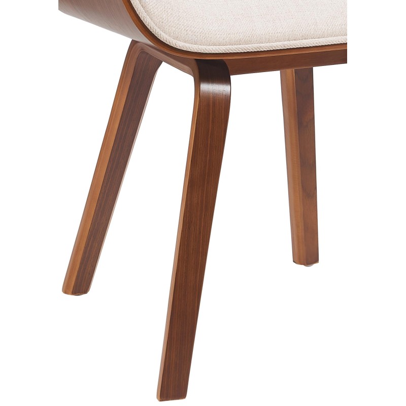 Silla de visita Beverley en tela nogal/crema