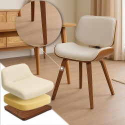 Silla de visita Beverley en tela nogal/crema