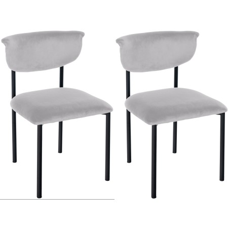 Juego de 2 sillas de visita Gambell en terciopelo gris