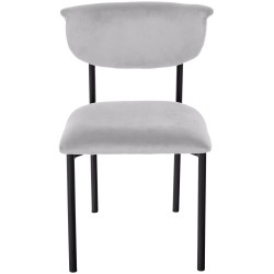 Juego de 2 sillas de visita Gambell en terciopelo gris