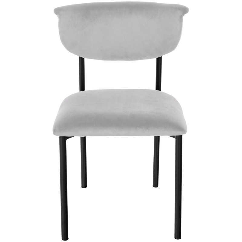 Juego de 2 sillas de visita Gambell en terciopelo gris