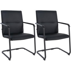 Juego de 2 sillas para visitantes Seattle, color negro/negro