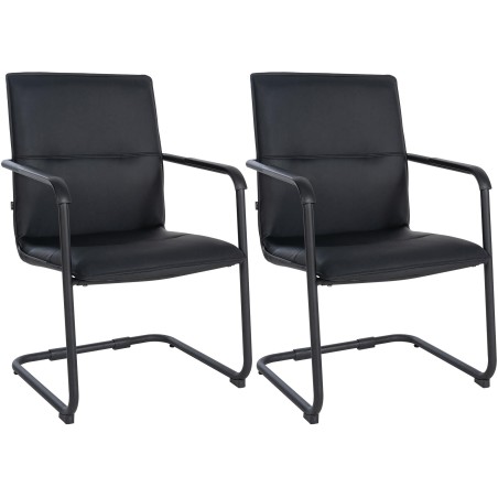 Juego de 2 sillas para visitantes Seattle, color negro/negro