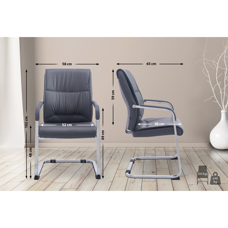 Silla de visita XL Anubis gris