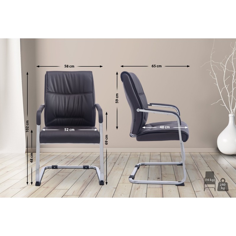 Silla de visita marrón Anubis XL