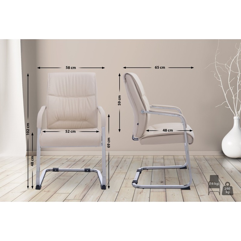 Silla de visita Anubis XL color crema