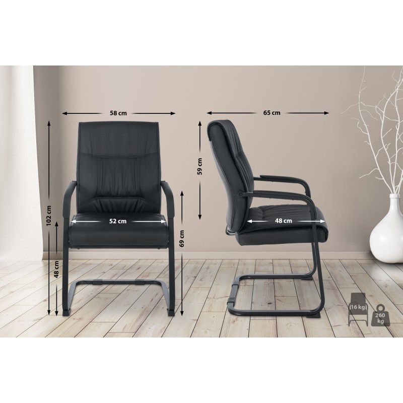 Silla de visita Anubis XL negra/negra