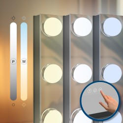 Espejo de maquillaje Norlina con Bluetooth, negro