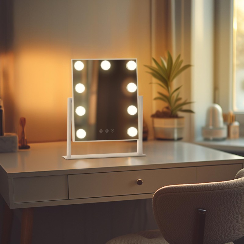 Espejo de maquillaje blanco Majuro