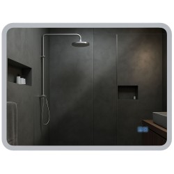 Espejo de baño Jericho de 60x80 cm con Bluetooth y cristal transparente