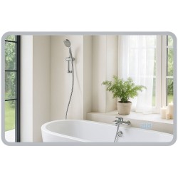 Espejo de baño Jericho 70x100 sin Bluetooth, cristal transparente