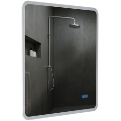 Espejo de baño Jericho de 80x80 con Bluetooth y cristal transparente