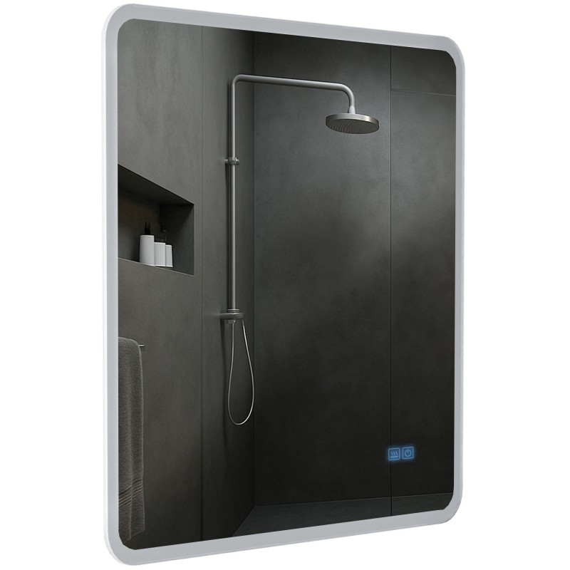 Espejo de baño Jericho de 80x80 con Bluetooth y cristal transparente