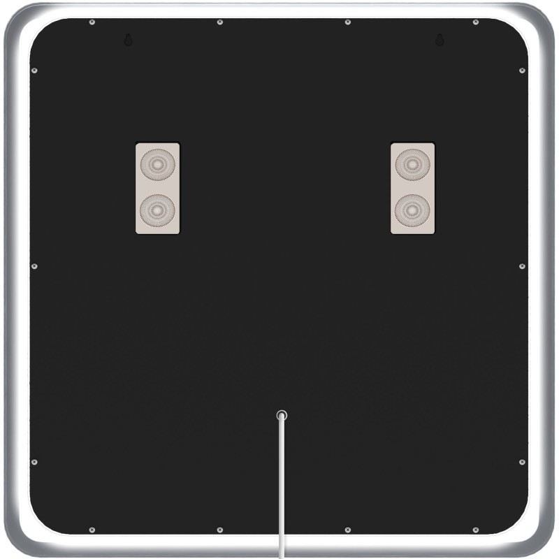 Espejo de baño Jericho de 80x80 con Bluetooth y cristal transparente