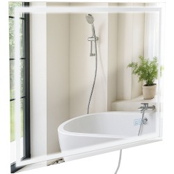 Espejo de baño Jaffrey de 60x80 cm con Bluetooth y cristal transparente