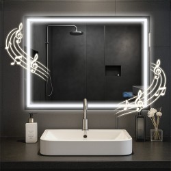 Espejo de baño Jaffrey de 60x80 cm con Bluetooth y cristal transparente