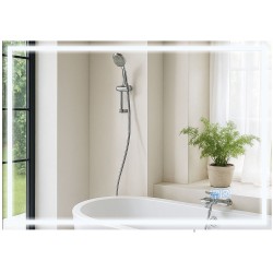 Espejo de baño Jaffrey de 70x100 sin Bluetooth, cristal transparente