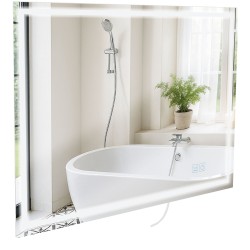 Espejo de baño Jaffrey de 70x100 sin Bluetooth, cristal transparente