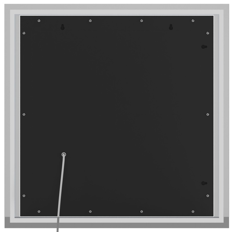 Espejo de baño Jaffrey de 80x80 cm sin Bluetooth, cristal transparente