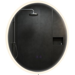 Espejo de baño Laconia 60 con Bluetooth, cristal transparente