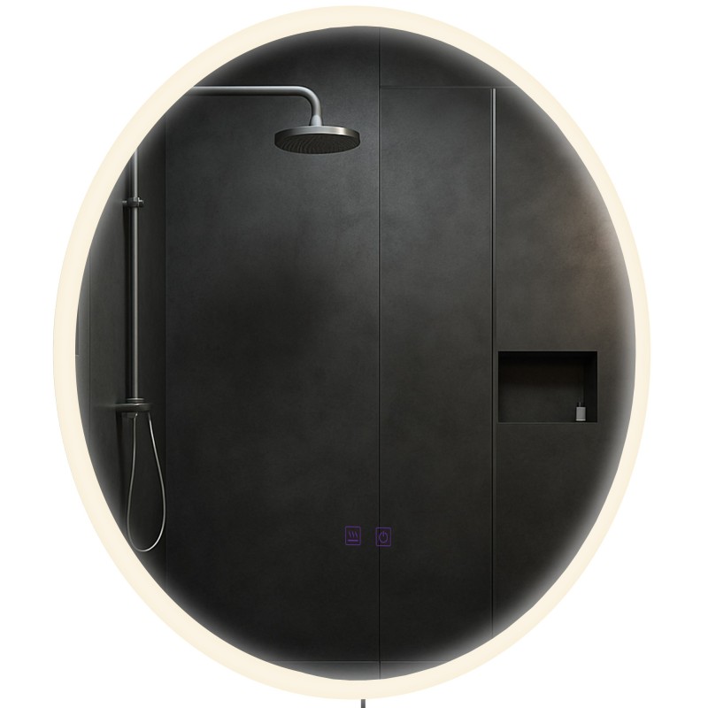 Espejo de baño Laconia 60 con Bluetooth, cristal transparente