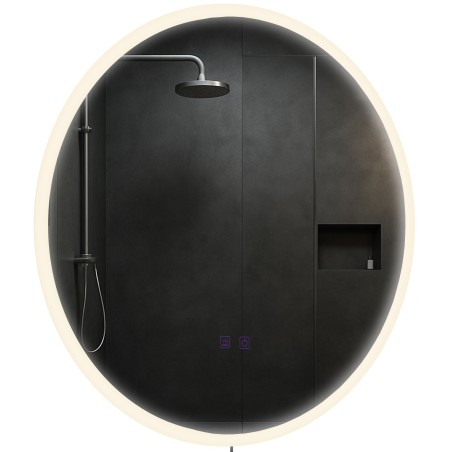 Espejo de baño Laconia 60 con Bluetooth, cristal transparente