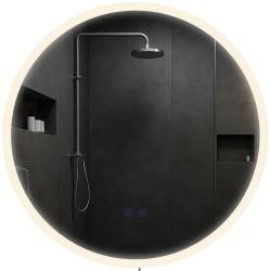 Espejo de baño Laconia 60 con Bluetooth, cristal transparente