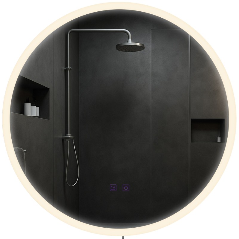 Espejo de baño Laconia 60 con Bluetooth, cristal transparente