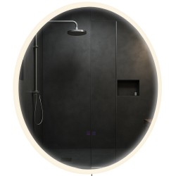 Espejo de baño Laconia 70 con Bluetooth, cristal transparente