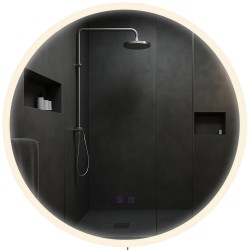Espejo de baño Laconia 70 con Bluetooth, cristal transparente