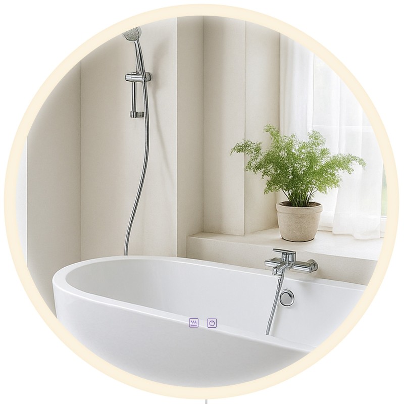 Espejo de baño Laconia 70 sin Bluetooth, cristal transparente