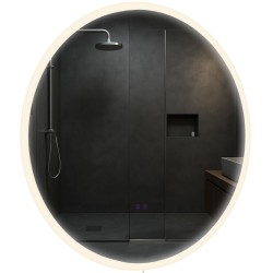 Espejo de baño Laconia 80 con Bluetooth, cristal transparente