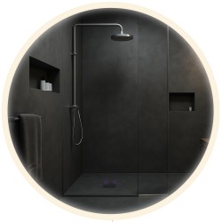 Espejo de baño Laconia 80 con Bluetooth, cristal transparente