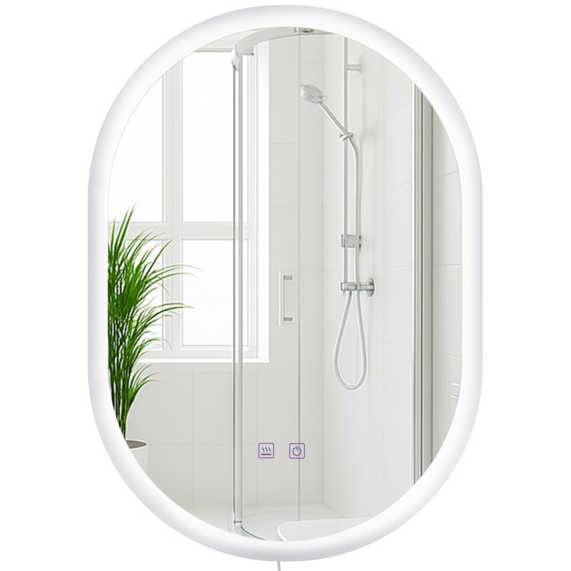 Espejo de baño Karishma de 70x50 cm con Bluetooth y cristal transparente