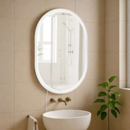 Espejo de baño Karishma 70x50 sin Bluetooth en cristal transparente