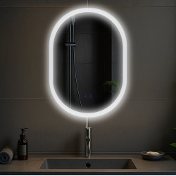 Espejo de baño Karishma 70x50 sin Bluetooth en cristal transparente