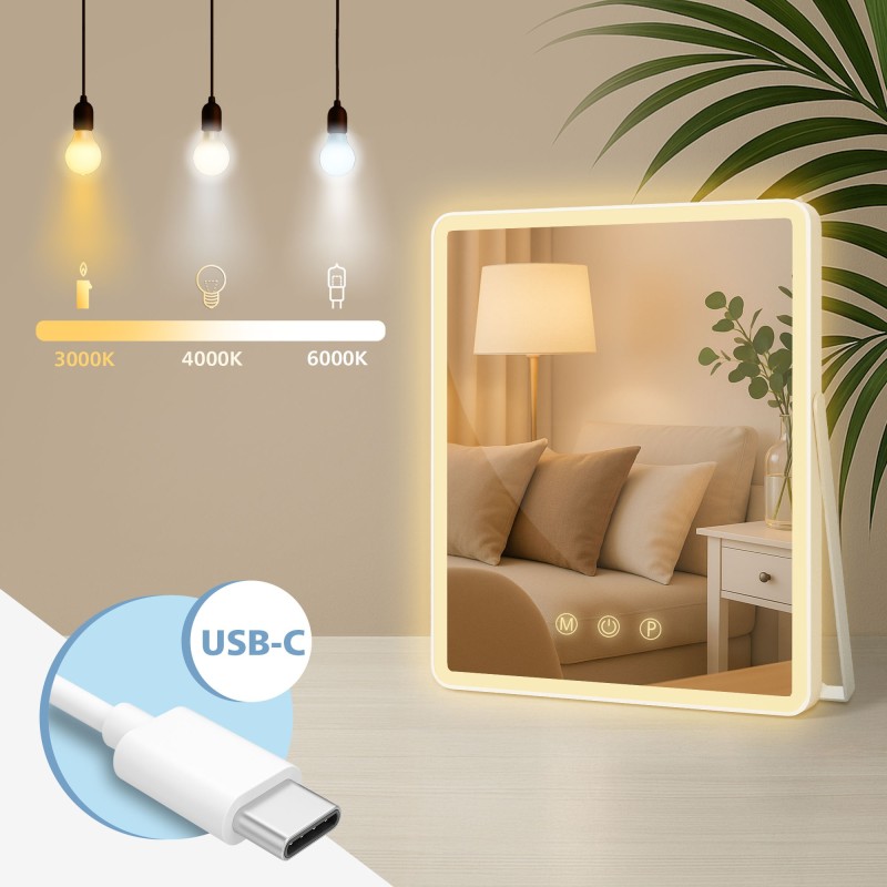 Espejo de maquillaje blanco Caistor