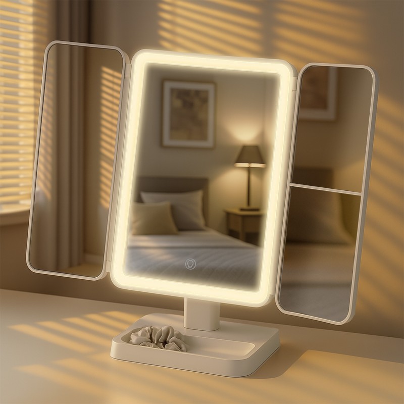 espejo de maquillaje blanco Otley