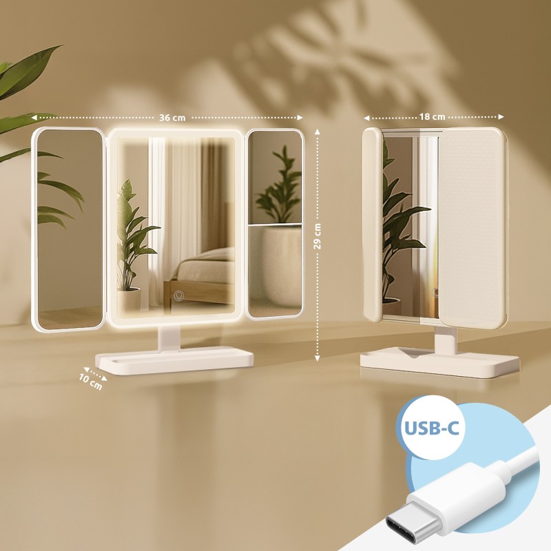 espejo de maquillaje blanco Otley