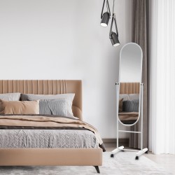 Espejo de pie ovalado blanco Nane