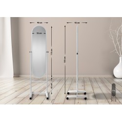 Espejo de pie ovalado blanco Nane