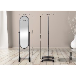 Espejo de pie ovalado negro