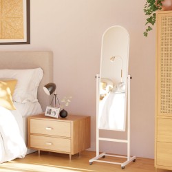 Espejo de pie blanco