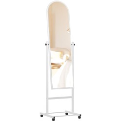 Espejo de pie blanco