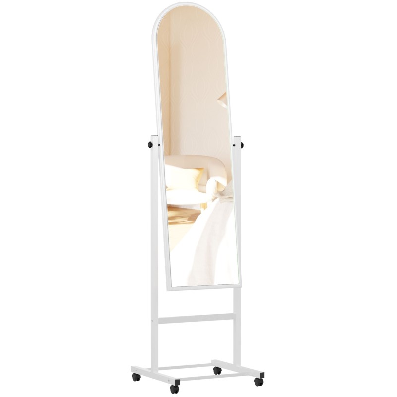 Espejo de pie blanco