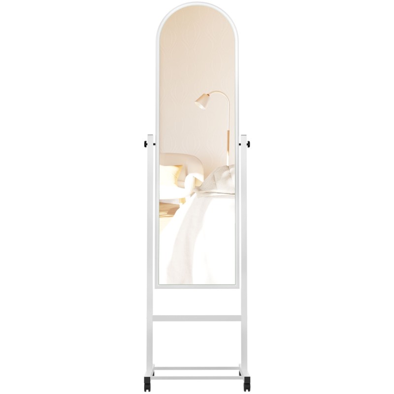 Espejo de pie blanco