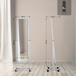 Espejo de pie cuadrado blanco Medusa