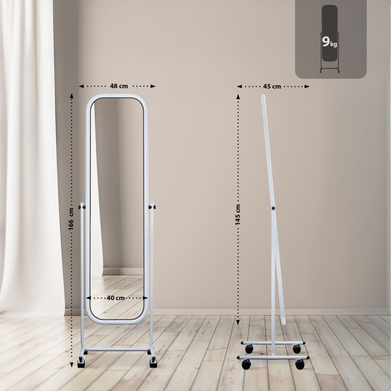 Espejo de pie cuadrado blanco Medusa